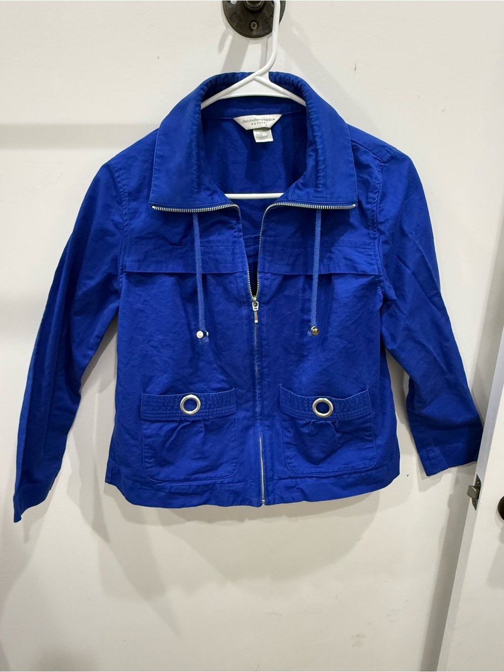 Christopher & Banks Cobalt Blue Zip-Front Utility Jacket